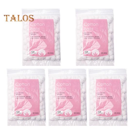 1/2/3/5 Bags Disposable Cotton Balls 100 Count Soft Water Absorbent Multi-functional Face Makeup Nail Polish Removal Cotton Ball Set