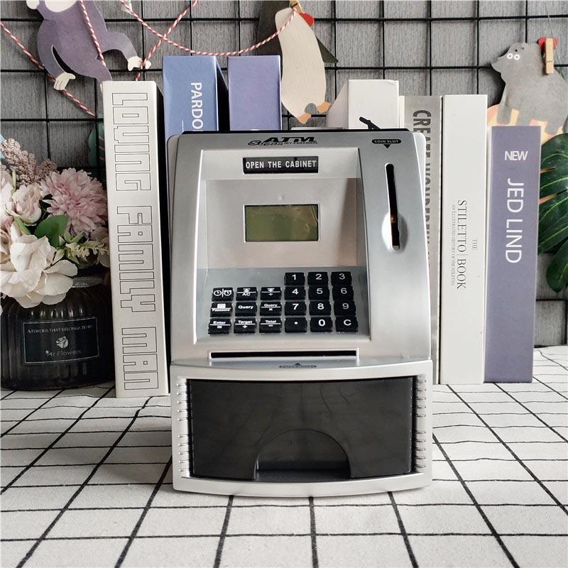 

Large Smart Voice ATM Bank: Plastic Password Coin & Cash Saving Pot for Kids 14x13x18.5 cm