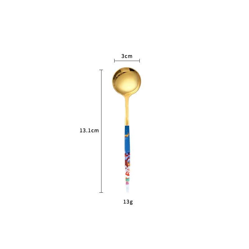 

Зеркальная золотая нержавеющая сталь Столовые приборы Креативный Рождественский Персонализированный Рождественский Полный Набор Посуды для Ужина Кухня