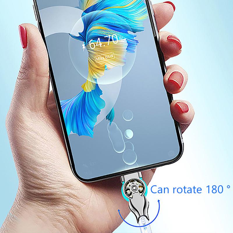1M 2M Usb To Type C Fast Charging 180 Degree Rotation Cable Alloy Braided Data Cable For Xiaomi Samsung Huawei Phone Charger