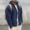 Herren Herbst- und Winter-Wende-Fleece-Warme Jacke Lockere Kapuzen-Freizeitjacke