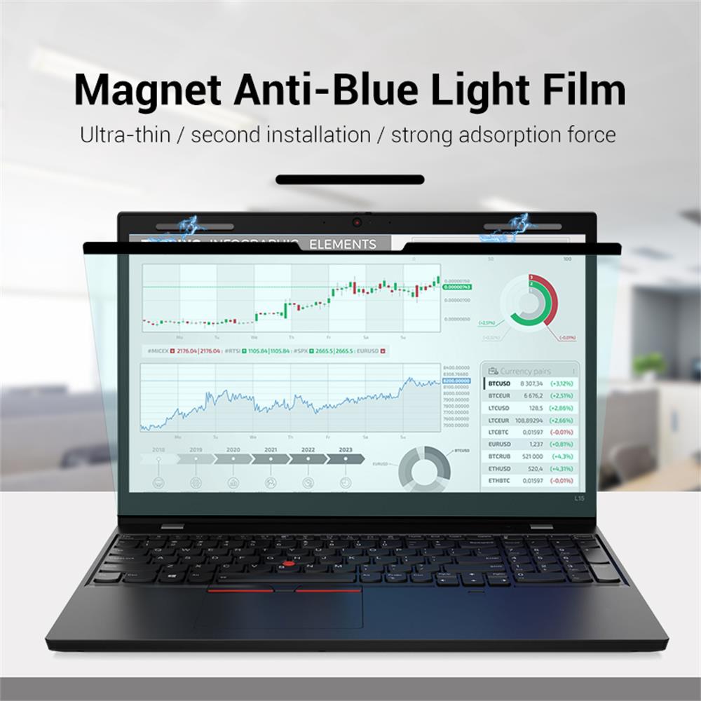 Laptop Magnetic Blue Light Blocking Screen Protector High Transmittance Anti UV&Glare Blue Light Filter Ultra Thin High