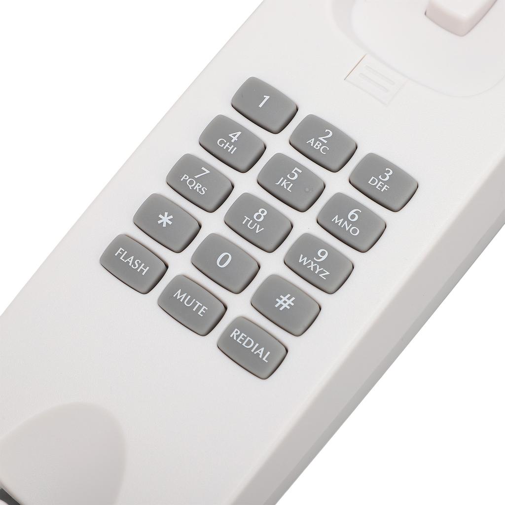 Kabelgebundenes Telefon ABS Wandmontiertes Festnetztelefon mit Lautstärkeregelung Stummschaltung und Wahlwiederholungsfunktion für Büro Hotel Weiß