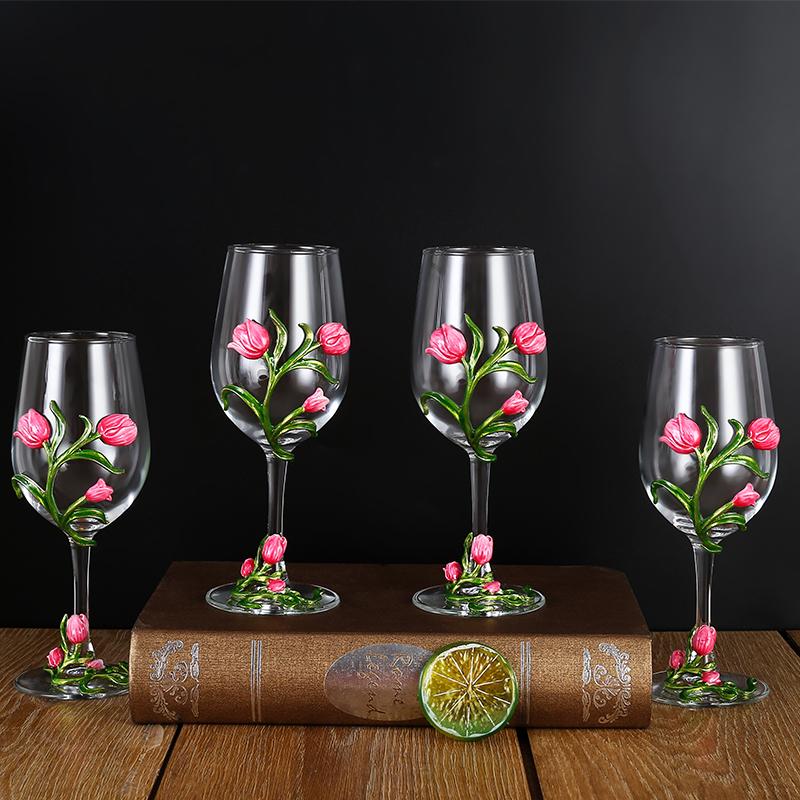 Kovové Skleněné Sklenice na Víno Sada Sklenice na Červené Víno Pohár Karafa Džbán Dávkovač Vína Křišťálové Sklo Sada na Víno Barové Sklo Nápojové Sklo Dárek