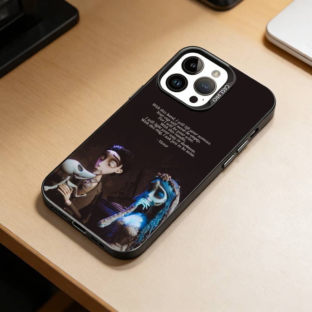 Corpse Bride-E-Emily  Phone Case For iPhone 17,16,15,14,13,12,11 Plus,Pro Max,XS,Colored Silver Plated Inside Cover