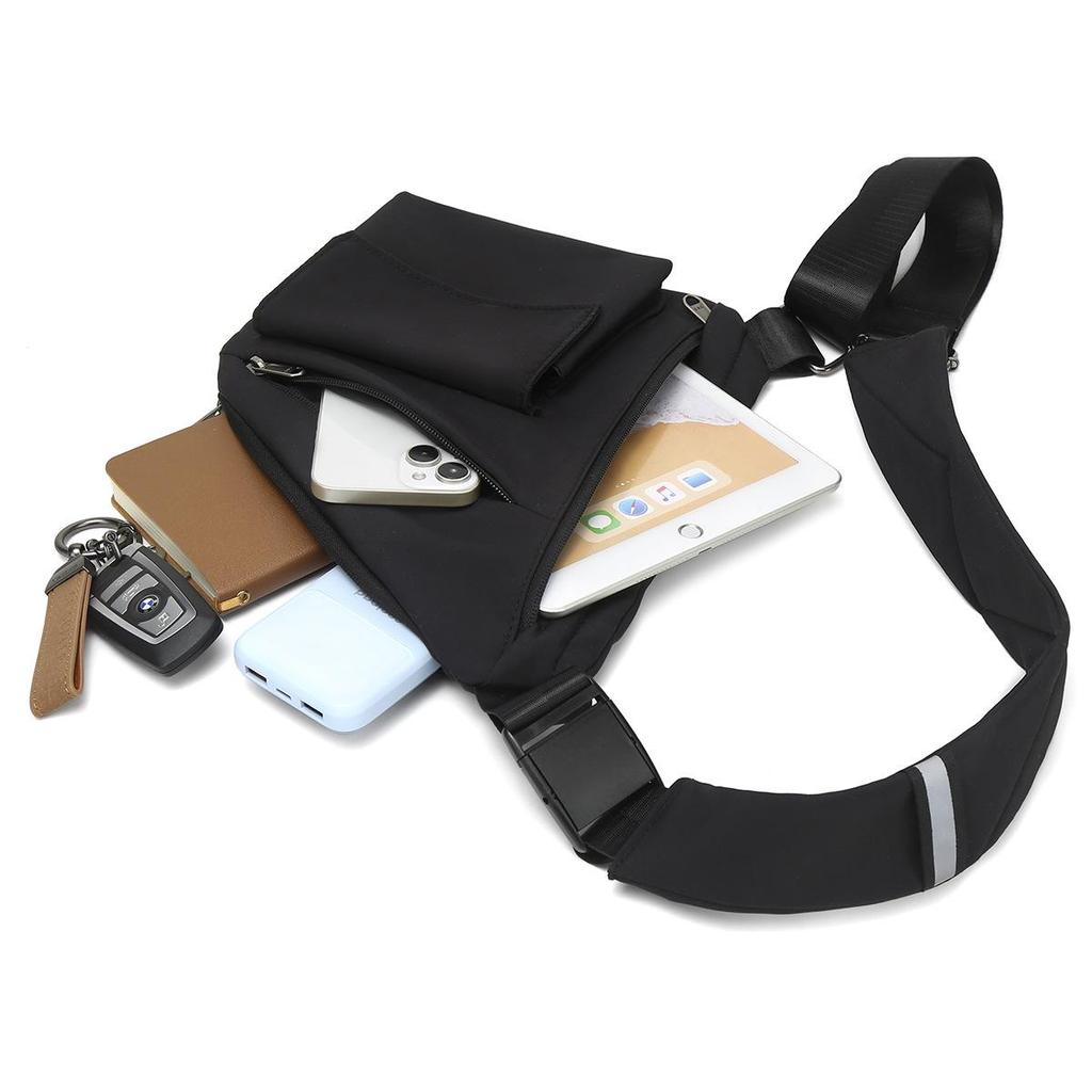 Men's Multifunctional Crossbody Triangle Bag - Casual Shoulder and Sports Chest Bag for Outdoor Cycling