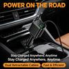 Cargador de coche retráctil con carga rápida, adaptador de 120W con doble cable para dispositivos