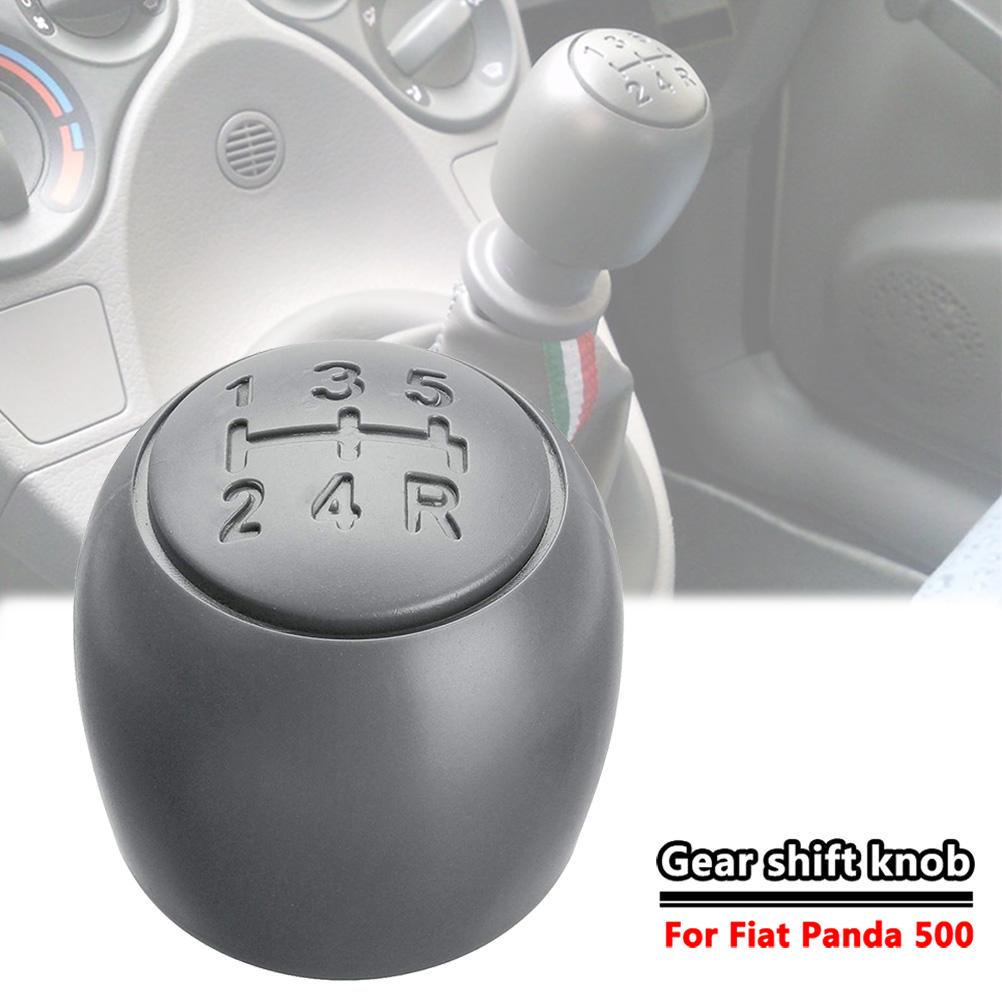 5-Speed Black Leather Style Gear Shift Knob For Fiat 500 / 500C 2007-2015 – Replaces 55344092
