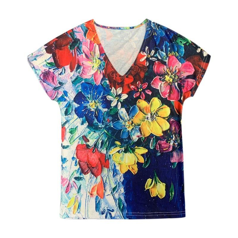 Women's Creative Pattern Short Sleeve Top Streetwear 3d Print T-shirt for Women