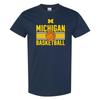 Michigan Wolverines Basketball Mesh - Team Colors Sport T-Shirt - Navy