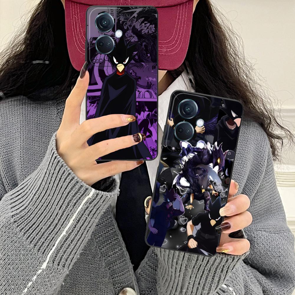 MHA Tokoyami Mobile Phone Case for OPPO Reno 14 13 12 11 10 9 8 7 6 5 F T Pro 5G Colorful Printing Cover Luxury Cellphones Cover