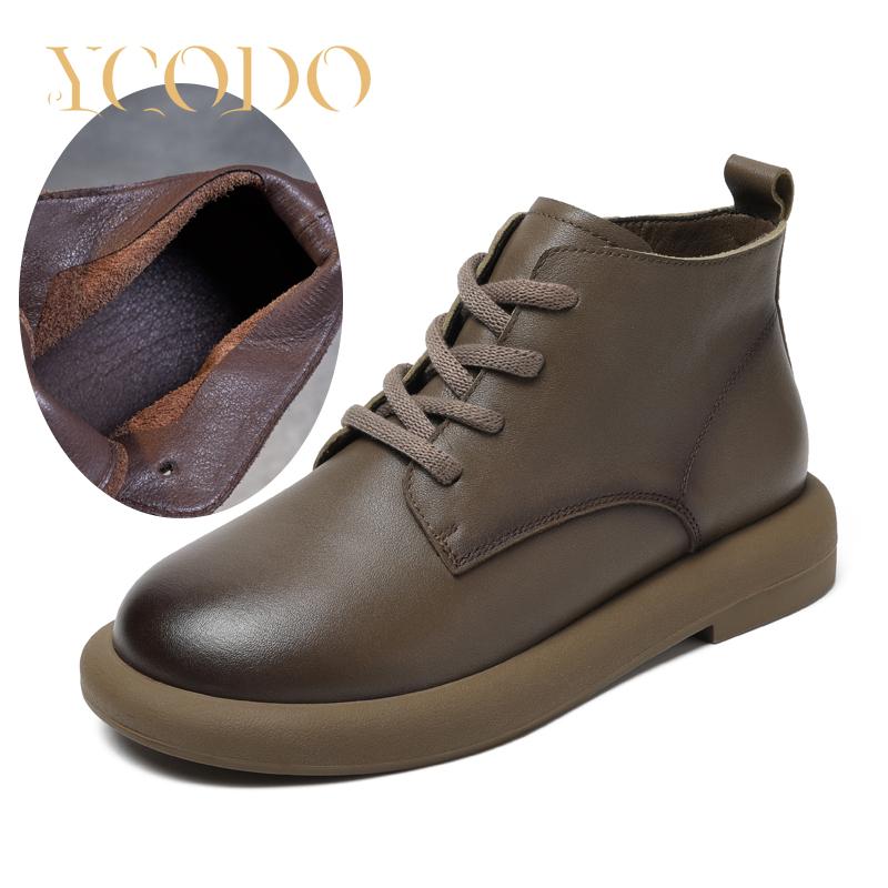 

Женские осенние и зимние кожаные ботильоны, повседневные и удобные студенческие ботинки Marton для девочек 39