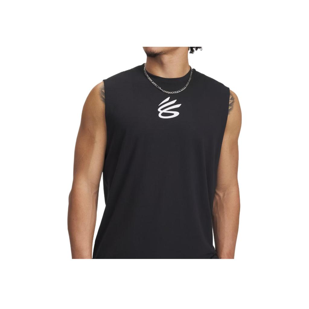 Under Armour Curry Comfortable Classic Fashion Solid Color Versatile Vest Men Tops Black 1390352-001