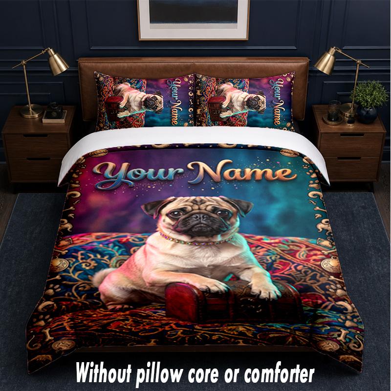 Fantasy Magic Theme Custom Text Or Name 3Pcs Bedding Set,1 Flat Sheet & 2 Pillowcases Personalized Home Bedding