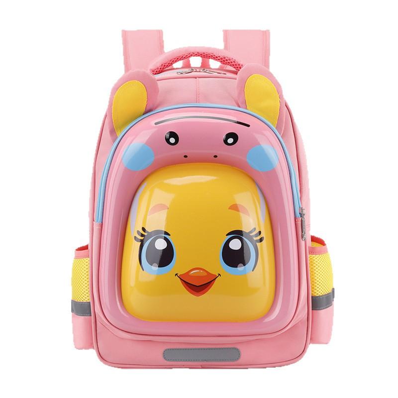 Kids School Backpack Elementary Students Lightweight Ergonomic Nylon Bag With Animal Print Breathable Design