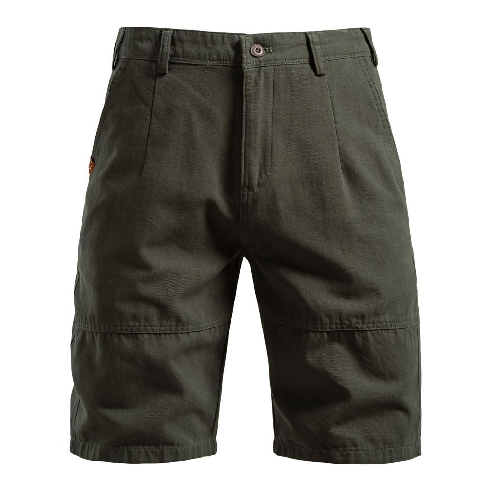 

Summer Cross-Border New Pure Cotton Casual Men S Shorts Straight Five-Point Pants Solid Color Versatile Tooling Shorts Men S армія зелений колір