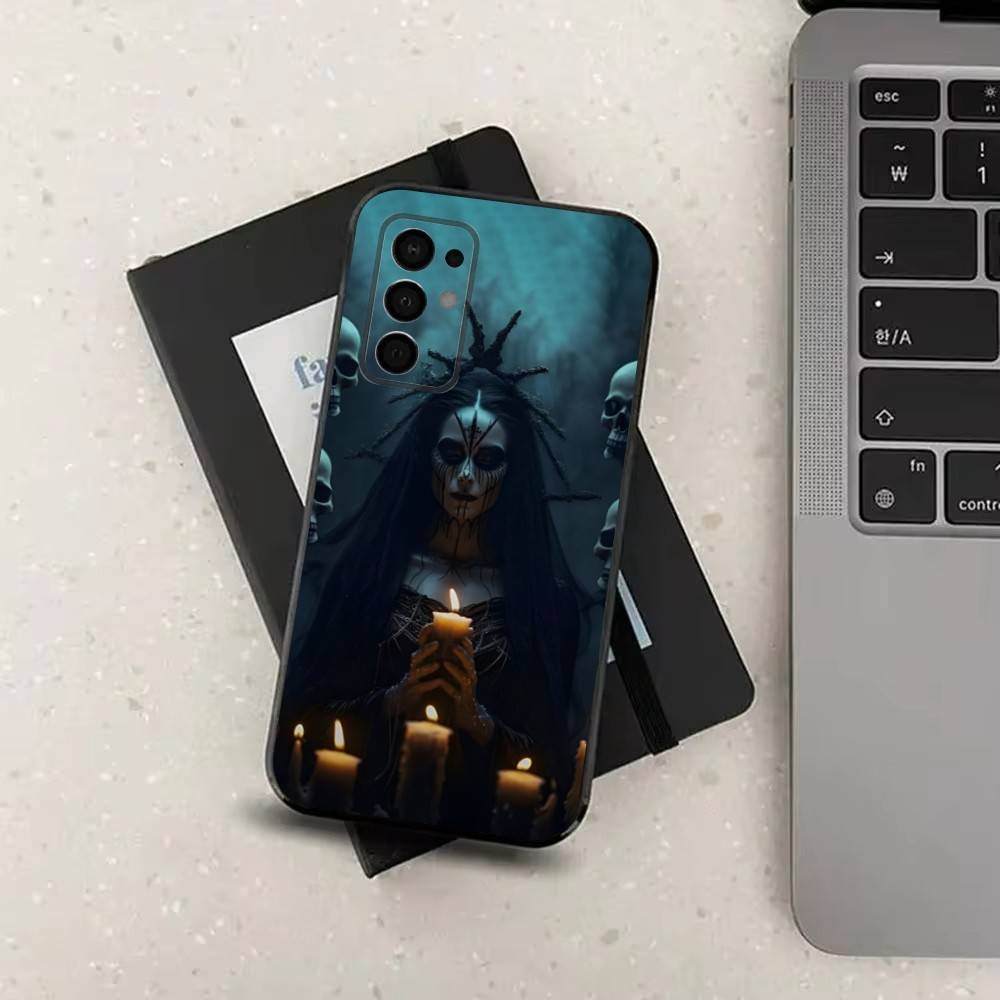 Gothic Art Witch Case For Samsung Galaxy A73,52,71,53,32,72,41,J7,22,Note,31,8,9,Soft Black Silicone Cover
