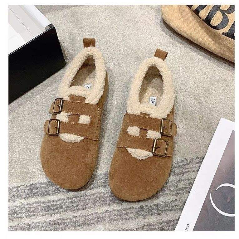 

Обувь Maillard Birkenstock с бархатной платформой, термохлопковые туфли для женщин, новинка осени и зимы, на плоской подошве, из овечьей шерсти, зимние хлопковые ботинки f 40 коричневый