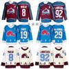 Vintage Colorado Avalanche Ice Hockey Jersey 92 Makar Mackinnon Retro Stitched Uniform Men