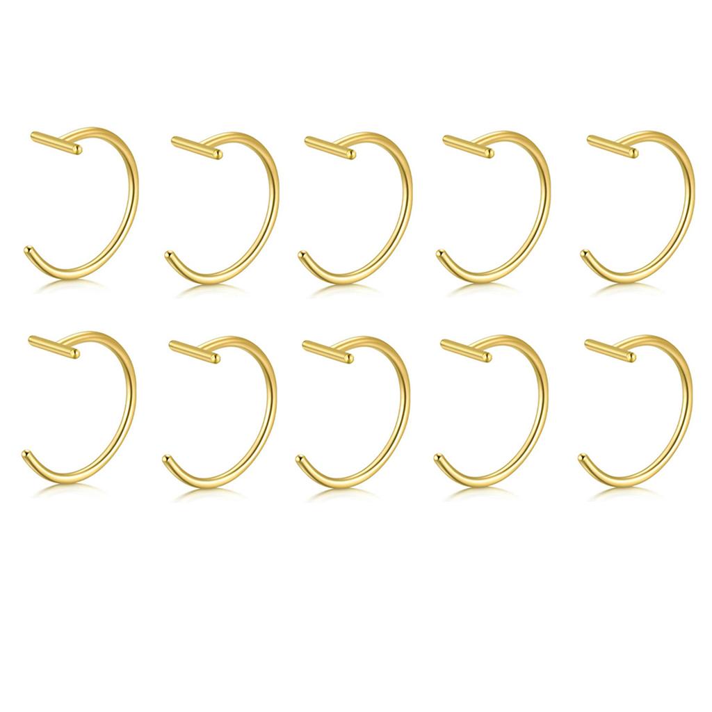 Piercing do wargi na klips 18G Stal nierdzewna Hipoalergiczny Punk Bez przekłuwania Pierścień do warg Pozłacany Kolczyk do chrząstki ucha Conch Cuff