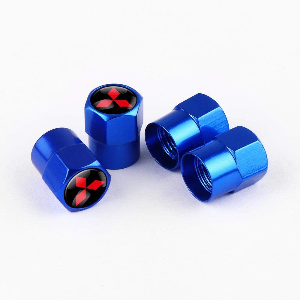 Car Emblem Wheel Tire Valve Caps Tyre Rim Stem Dustproof Covers For Mitsubishi Outlander Pajero Lancer Eclipse Cross Ralliart EX