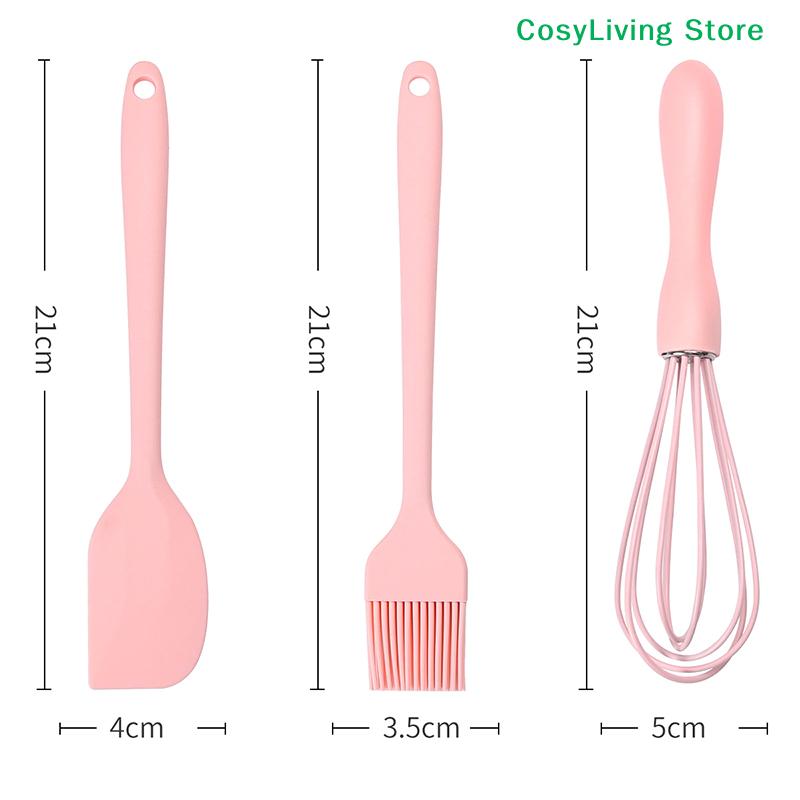 3Pcs Silicone Cake Cream Spatula Scraper Baking Set Kitchen Household Egg Whisk Barbecue Oil Brush Gadget Kitchen Supplies