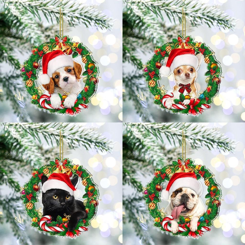 2022 New Christmas Dog Decoration Acrylic Hanging Ornament For Home And Car