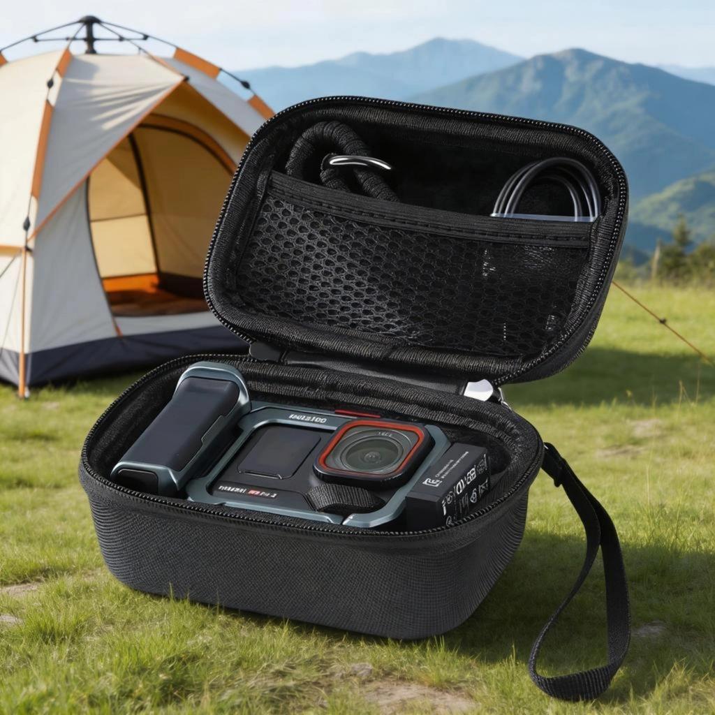 Lightweight Travel Pouch Carrying Case Bag For 360 Pro2 Sports Camera Holds Batteries Cables And Mounts Securedly