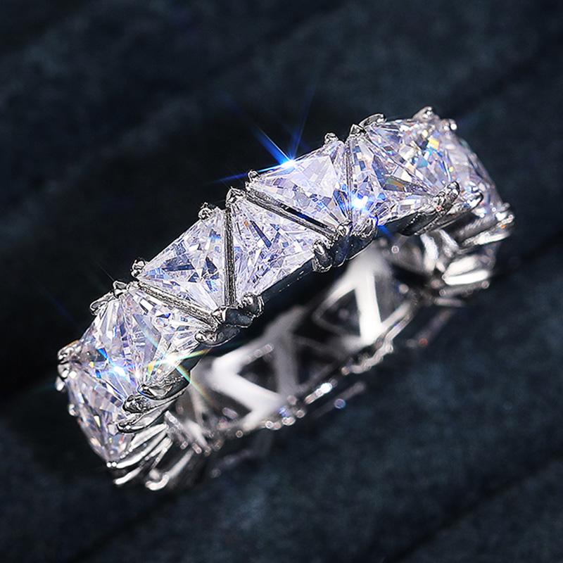 Fashion Women's Crystal Rings for Party Full Shiny Zirconia Wedding Finger Ring Engagement Ceremony Accessories Jewelry