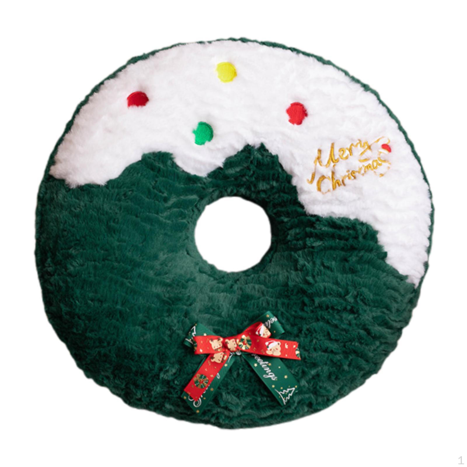 

Рождественская плюшевая подушка для спины, милый креативный мягкий орнамент, подушка для спины для офиса, спальни, Wreath