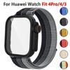 Nylon Strap+ PC Case For Huawei Fit 4 3 Sport Band Screen Protective Shell For Huawei Fit 4Pro Bracelet Watchband Accessories