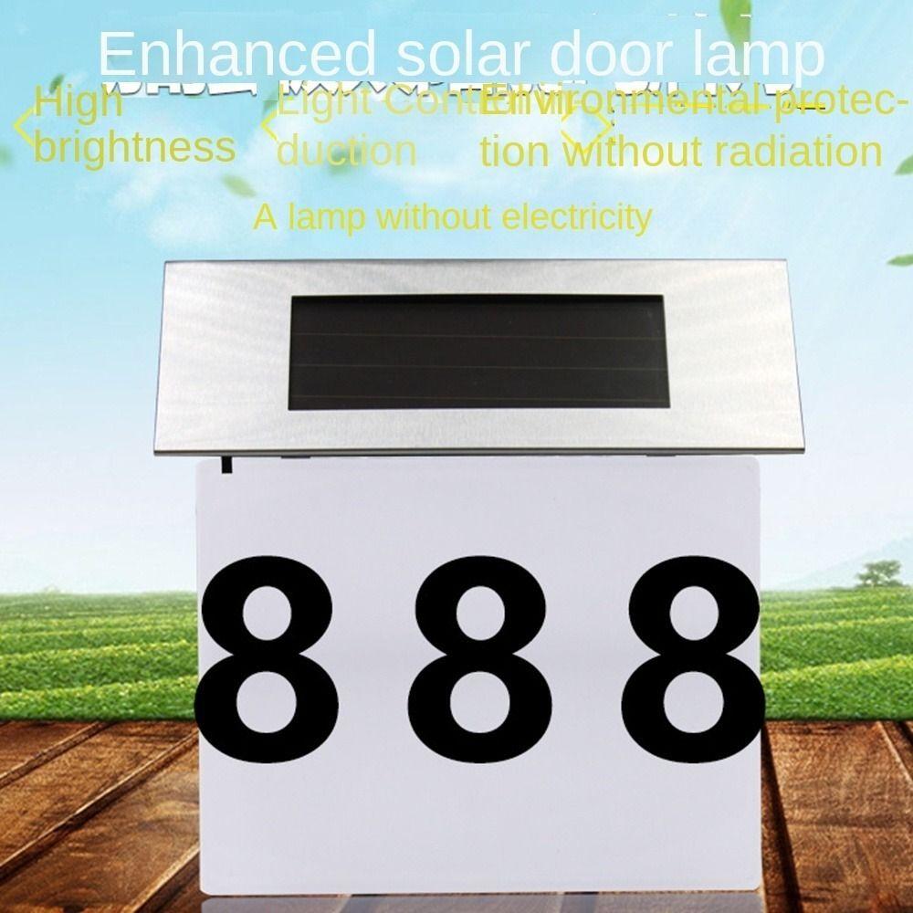 Solar-Powered LED Address Sign Rainproof Home Door Number Lights Solar Lights for Outside Garden