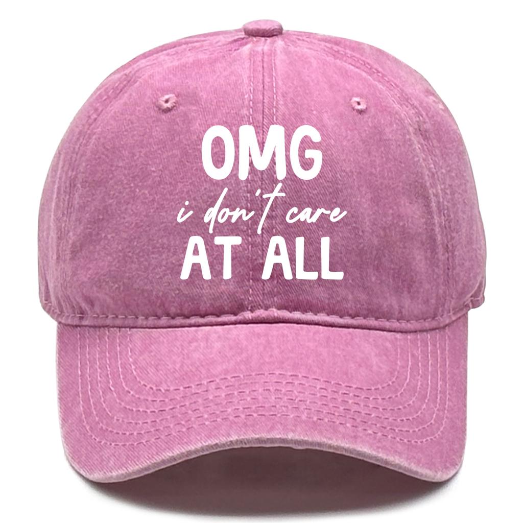 “I Don't Care At All” Unisex Snapback Baseball Caps Dad Hat Adjustable Buckle Headwear Sun Hat Ideal Choice For Casual Wear