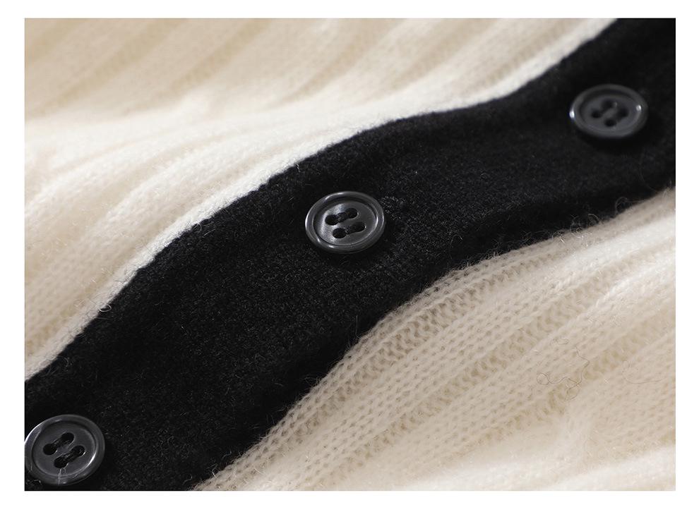 Women's Retro Cashmere Cable Knit Polo Sweater - New Year 2026 Autumn/Winter Collection