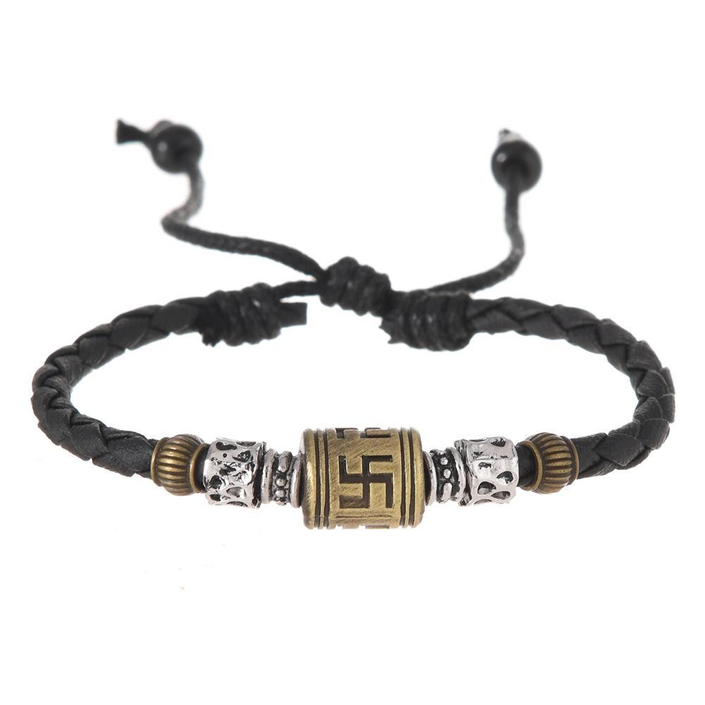 

Универсальный кулон-тотем из сплава, шнурок из вощеной веревки в стиле древней отливки, регулируемый элемент, браслет, металлические аксессуары в ретро тибетском стиле