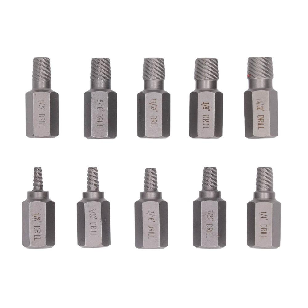 10pcs Multi Spline Broken Screw Removal Tool Bolt Extraction Tool  For Stripped Screws