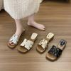 Modische Temperament-Slipper mit dickem Absatz für Damen, Sommer 2025, neu, eckige Spitze, hoher Absatz, europäisch und amerikanisch, lässig, modisch, coole Slipper, Damenschuhe
