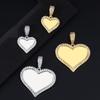 Personalized Customized Heart Photo Pendant For Women Tow Size Ice Out Gold Color Hip Hop Rock Fashion Jewelry Dropshipping