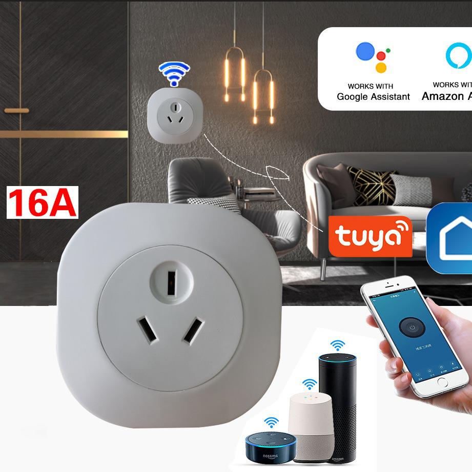 Australian Standard WIFI Smart Socket, 16A 3500W, PC Fireproof Plastic, with Timer & Voice Remote Control