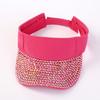 Fashionable Breathable Empty Top Hat Candy Colored With Embedded Rhinestones Sunshade Cap Wide Brim Diamond Encrusted Hat Summer