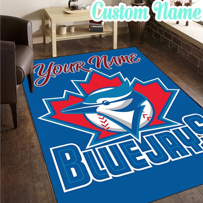 Custom Name Toronto Jays Rug, Office Rug, Chair Rug, Carpet for Living Rooms, Doormat Game Rug Home Decor Christmas Gifts