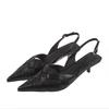 Fashion Weave Women Heeled Sandals Pointed Toe Elegant Shoes Woman 2025 Trend Summer New Slippers Fashion Heels Women Zapatos Mujer
