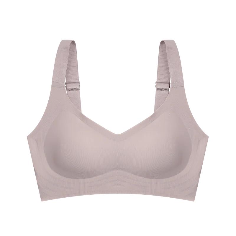 

Бесшовное нижнее белье на косточках для женщин, спортивный повседневный бюстгальтер, жилет, мягкая поддержка, регулируемый удобный большой размер, топ-ап 3XL хаки