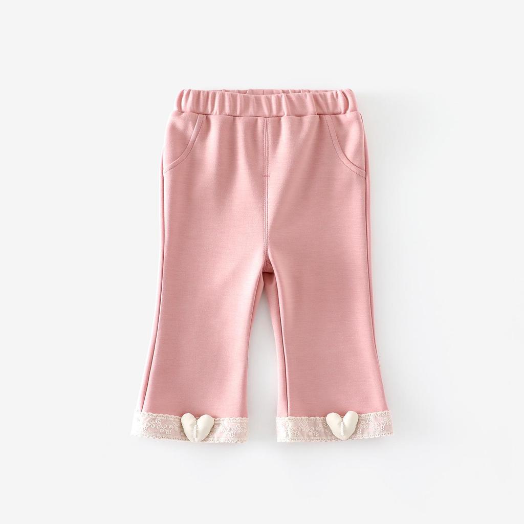 2025 Herbst Mädchen Koreanischer Stil Schlaghosen mit Herzdesign