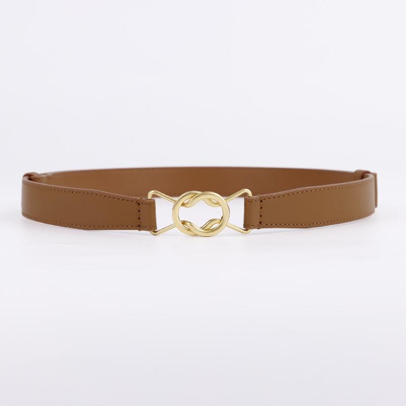 

Mei Mary Buckle top layer cowhide thin belt, adjustable length, suit women s belt 100 коричневий