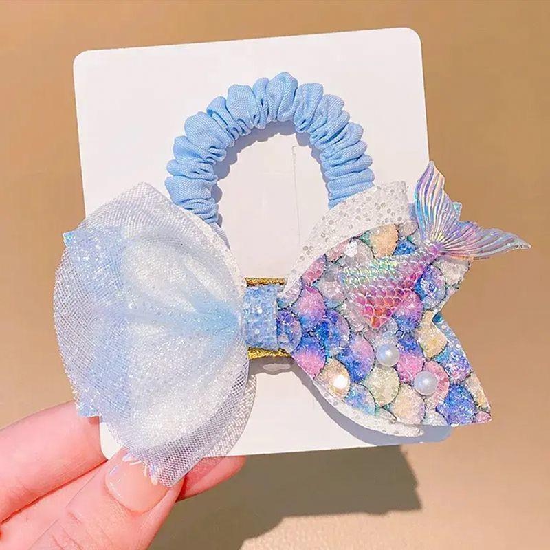 2Pcs Children's Fantasy Mermaid Tail Hairpin Baby Bangs Hair Card Girl Princess Headdress Girl Bun Hair Accessories
