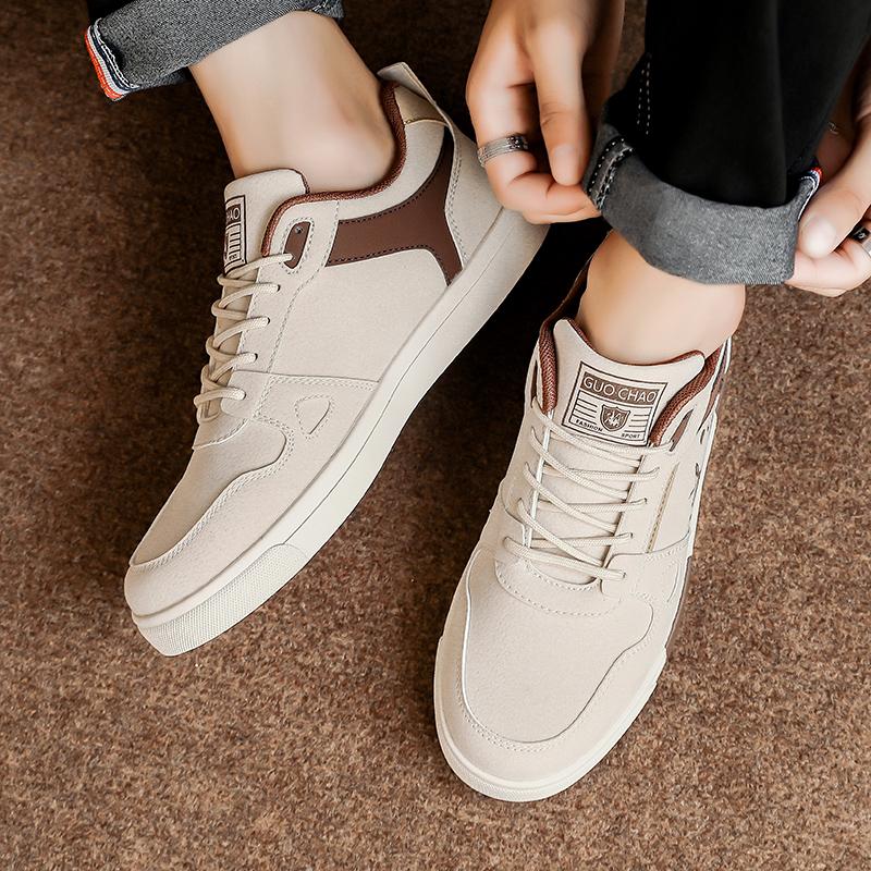 New Trendy Four Season Fit Plus Size Board Men Shoes Plus Size Trendy and Fashionable Commuting Shoes Work  Simple Color Shoes