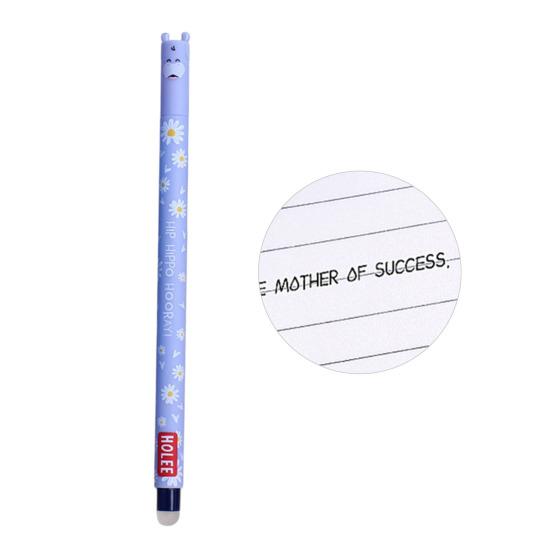 Smazatelná propiska 0,7 mm s černým inkoustem, s měkkým úchopem šetrným k pokožce, roztomilé zvířecí víčka, design s tlačítkem, doplňovatelné tužky, školní potřeby