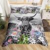 Flowers and Cow Down Quilt Cover Suit Bedding Suit Quilt Cover Three-piece Set