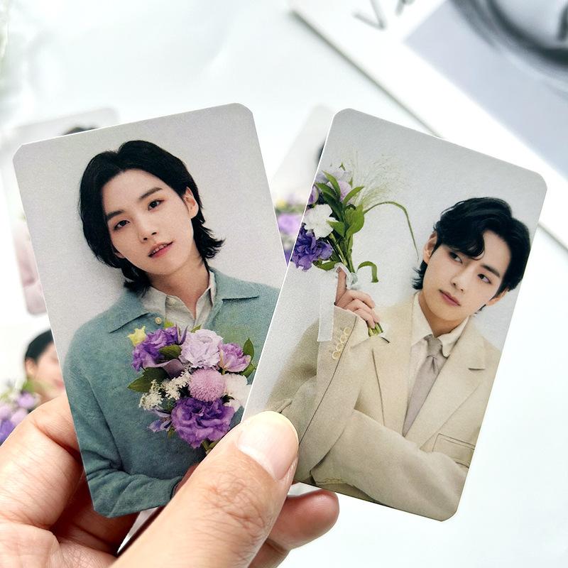 BTS Member 7pcs Photocards Flower Concept Lomo Cards Set Cute Postcard Gift for ARMY Kpop Fans Collection Merchandise Decorative Accessories